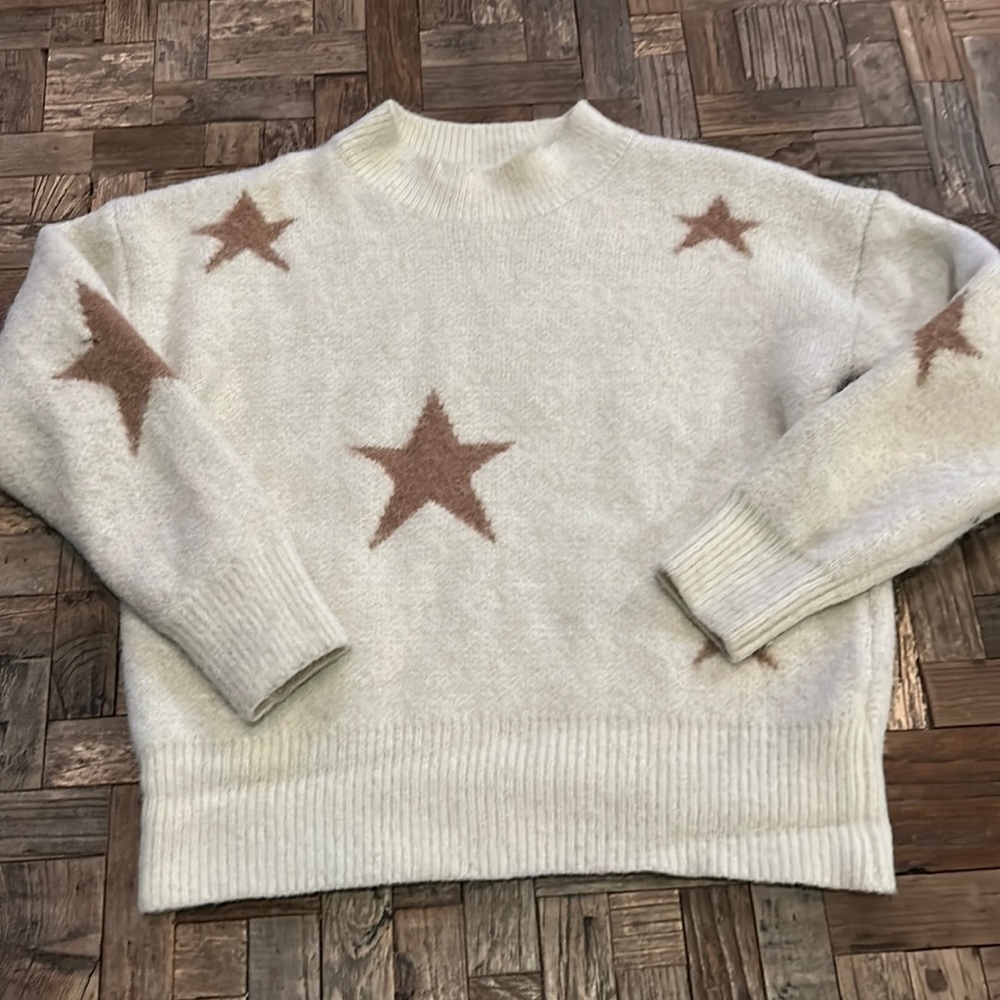 Vestique Boutique Star Mock Neck Sweater